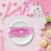 シンプル絵を描線とハート結婚ズ ペーパープレート (パーティー)