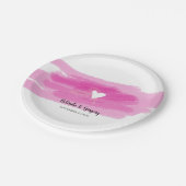 シンプル絵を描線とハート結婚ズ ペーパープレート (アングル)