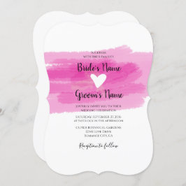 シンプル絵を描線とハート結婚式招待状 招待状