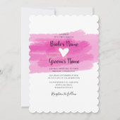 シンプル絵を描線とハート結婚式招待状 招待状 (正面)