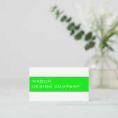 シンプル緑と白のカー企業のド 名刺 (スタンド正面)