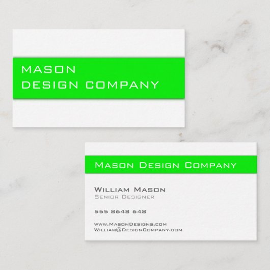 シンプル緑と白のカー企業のド 名刺 (正面/裏面)