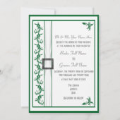 シンプル緑と白伝統的結婚の 招待状
