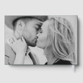 シンプル緑と金箔のスクリプト写真結婚の ゲストブック (裏面)