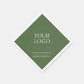 シンプル緑のカスタムビジネスのロゴのプロモーション スタンダードカクテルナプキン (角)