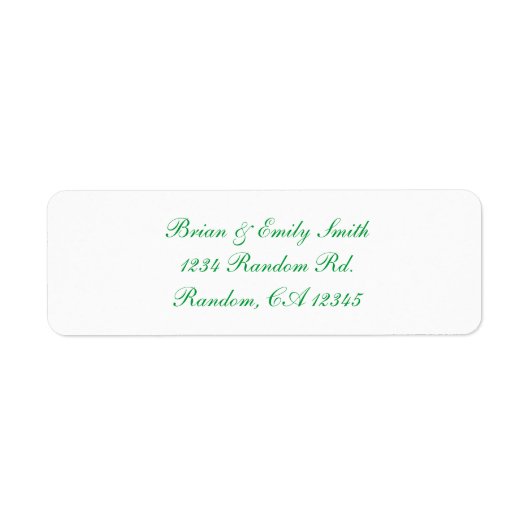 シンプル緑のスクリプトの白いラカスタムベル ラベル (正面)