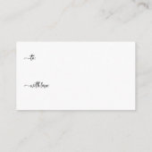 シンプル緑のスクリプトディスプレイシャワー エンクロージャーカード (裏面)