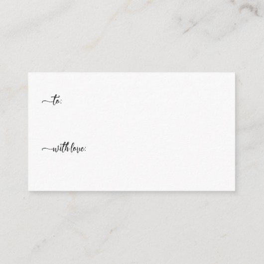 シンプル緑のスクリプトディスプレイシャワー エンクロージャーカード (裏面)