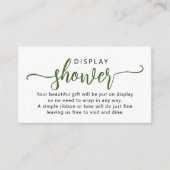 シンプル緑のスクリプトディスプレイシャワー エンクロージャーカード (正面)