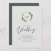 シンプル緑の葉スタイル結婚の (正面/裏面)