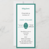 シンプル緑の赤パーソナライズされたちゃんシャワー 招待状 (正面)