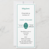 シンプル緑の赤パーソナライズされたちゃんシャワー 招待状 (正面)