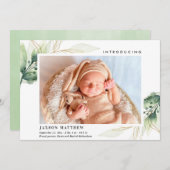 シンプル緑の金ゴールド葉の発生発表 (正面/裏面)