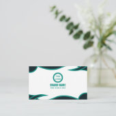 シンプル緑エレガント 名刺 (スタンド正面)