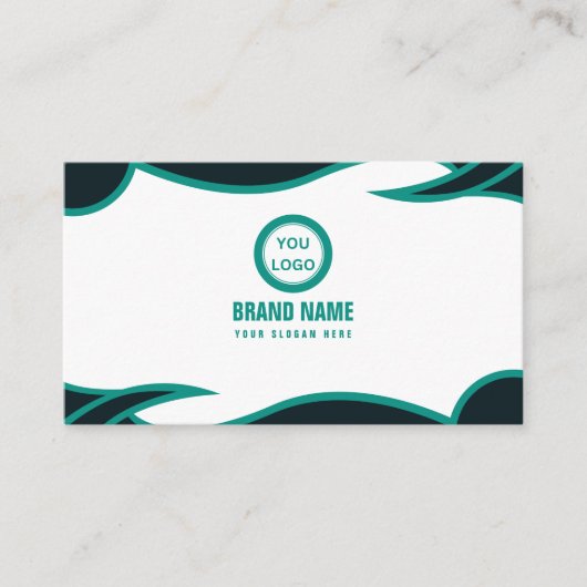 シンプル緑エレガント 名刺 (正面)