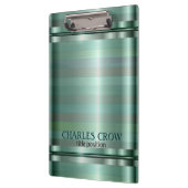 シンプル緑トーンストライプ クリップボード (左)