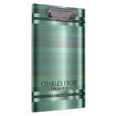 シンプル緑トーンストライプ クリップボード (右)