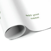 シンプル緑ミニマルの色でテキスト名の写真顧客を追加 ラッピングペーパー (ロールコーナー)