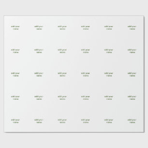 シンプル緑ミニマルの色でテキスト名の写真顧客を追加 ラッピングペーパー