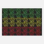 シンプル緑モダン黄色トランプ ラッピングペーパーシート (正面2)