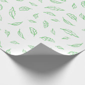 シンプル緑白葉質包み紙 ラッピングペーパー (角)