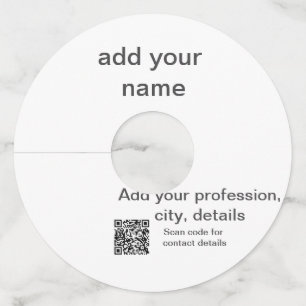 シンプル緑色ミニマルテキスト名の追加スキャンQR co ワイングラスタグ