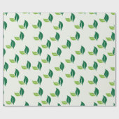 シンプル緑葉パターン（の模様が）ある ラッピングペーパー (フラット)