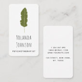 シンプル緑葉心理セラピストガーデンプラント 名刺 (正面/裏面)