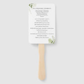 シンプル緑葉結婚式 プログラムハンドファン ハンドファン (裏面)