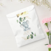 シンプル緑豊かなジャングル象の赤ちゃんシャワー フェイバーバッグ (封をした状態)