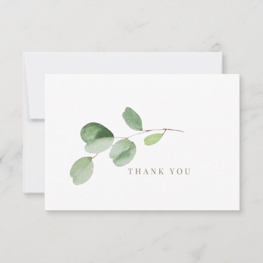 シンプル緑豊かな葬儀忌引き感謝II サンキューカード (正面)