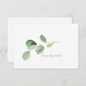 シンプル緑豊かな葬儀忌引き感謝II サンキューカード (正面/裏面)