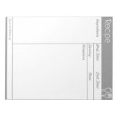 シンプル線なしグレーレシピ ノートパッド (正面)