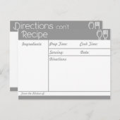 シンプル線なしグレーレシピ ポストカード (正面/裏面)