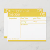 シンプル線なし黄レシピ ポストカード (正面/裏面)