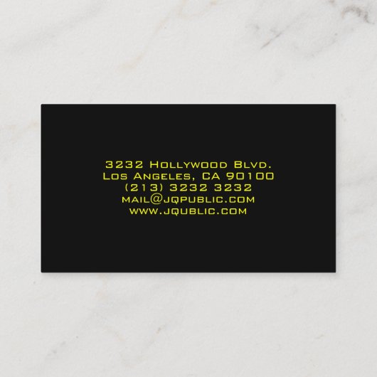 シンプル線の付いた黒いデザイン点々のある 名刺 (裏面)