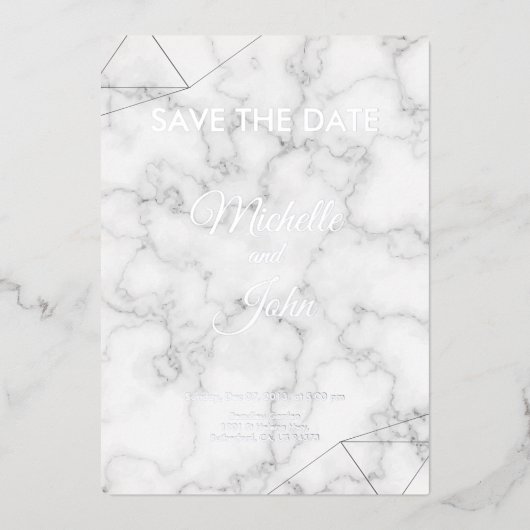 シンプル線の色結婚式招待状 箔招待状 (正面)