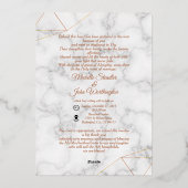 シンプル線の色結婚式招待状 箔招待状 (裏面)