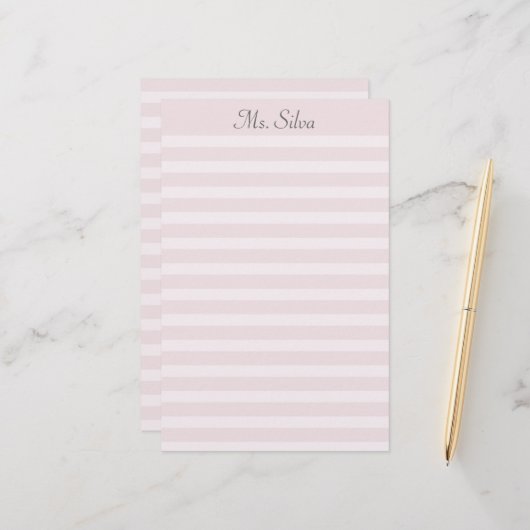 シンプル線パーソナライズされた文具：ほこりっぽいバラ 便箋 (正面/裏面インサイチュ)