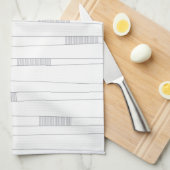 シンプル線ミニマルグラフモダンィックパターン キッチンタオル (四つ折り)