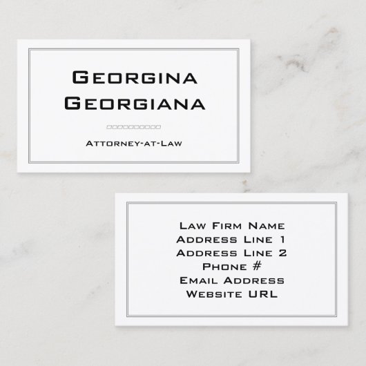 シンプル線モダン付き縁どエレガントとあり 名刺 (正面/裏面)