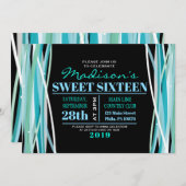 シンプル線Sweet sixteen16招待状 招待状 (正面/裏面)