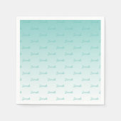 シンプル編集可能な名前 |編集可能な任意の色グラデーション スタンダードカクテルナプキン (正面)