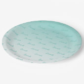 シンプル編集可能な名前 |編集可能な任意の色グラデーション ペーパープレート (アングル)