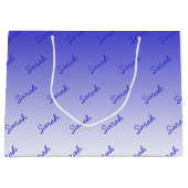 シンプル編集可能な名前 |編集可能な任意の色グラデーション ラージペーパーバッグ (正面)