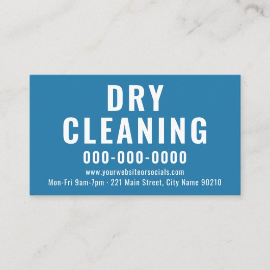 シンプル編集可能はっきりしたカラー乾式洗浄 名刺 (正面)