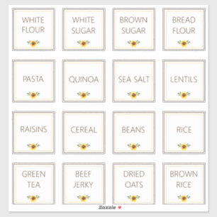 シンプル編集可能ひまわり花キッチンパントリー シール