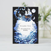 シンプル編集可能アドベンチャーパイレーツ誕生日 サンキューカード (スタンド正面)