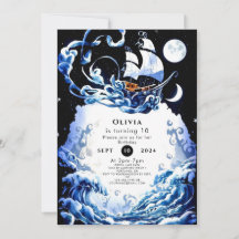 シンプル編集可能アドベンチャーパイレーツ誕生日