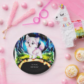 シンプル編集可能ウルフ誕生日 ペーパープレート (パーティー)